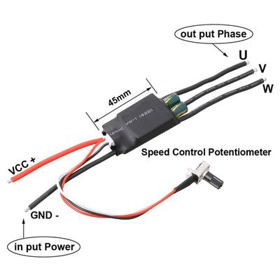 DC 724V 200W BLDC 3fázový bezkomutátorový ovladač motoru ESC Bezhallový DC motor Drive Board Rychlost