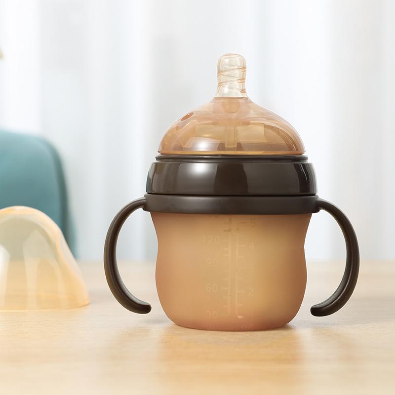 

Силиконовая бутылочка для кормления с широким горлышком: Защита от падений для молока, воды и прикорма Nano Color