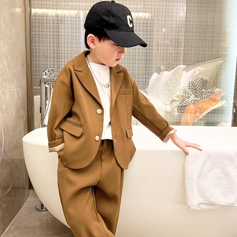 

Stylish Boys Spring/Autumn Tuxedo Set - Korean Style Suit for Flower Boys and Runway Fashion 140cm