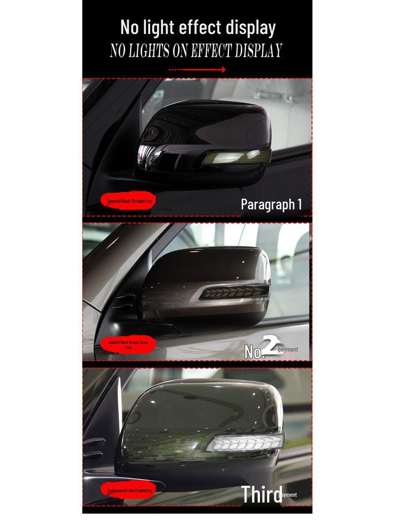 Toyota Prado Land Cruiser Rearview Mirror Yellow Light Sequential Turn Signal
