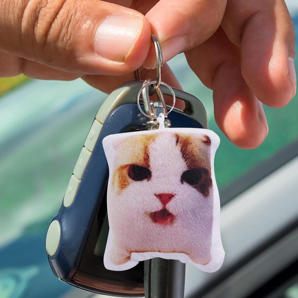 Cute Kitten Keychain with Sound Cat Keychain Adorable Backpack Keyring Pendant Cat Keychain Pendant doll keychain Ornaments