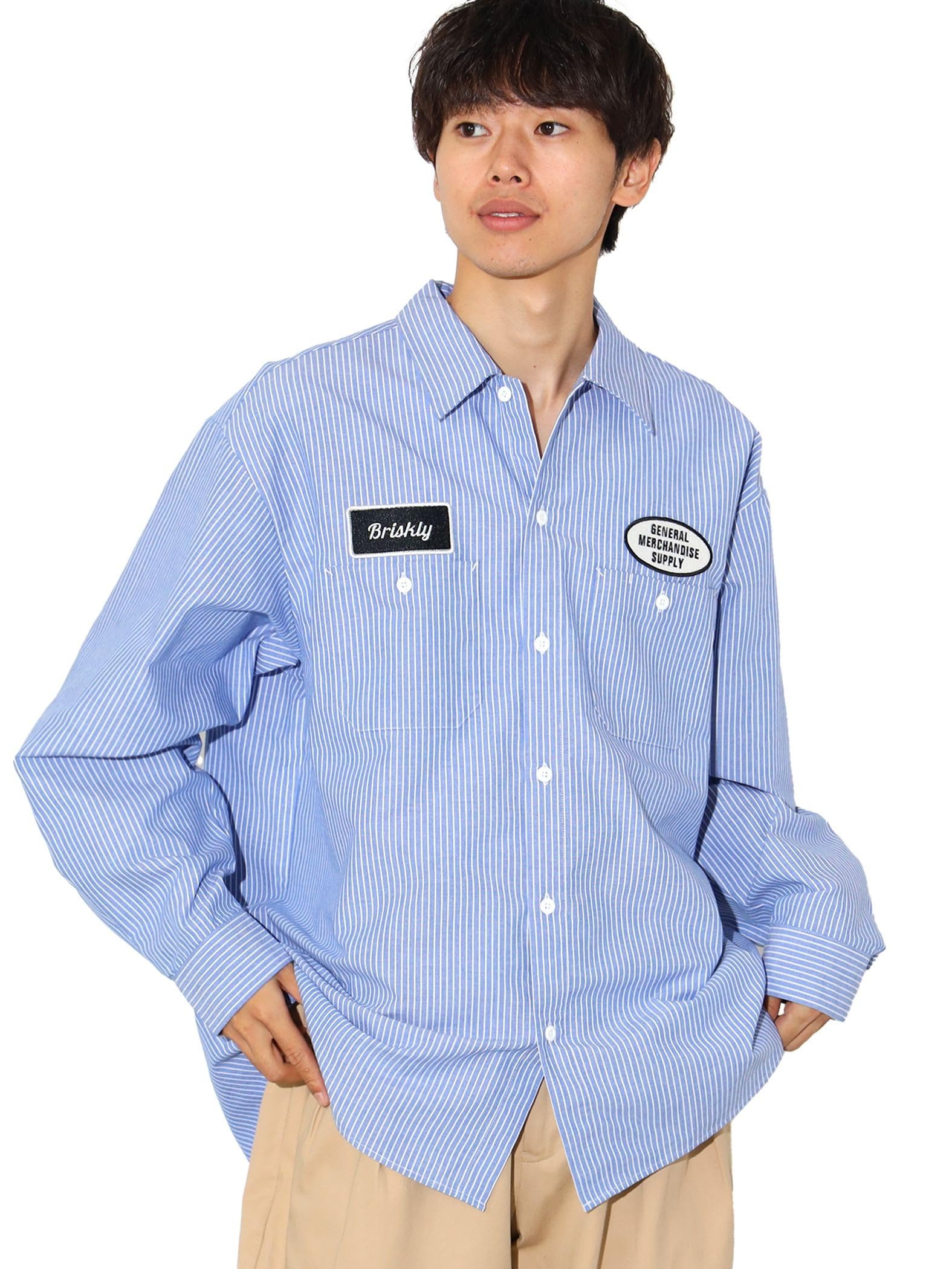 

Рубашка GMS Striped Pattern Oxford Work Shirt L [Beams Heart] L/S Мужская СИНИЙ/БЕЛЫЙ