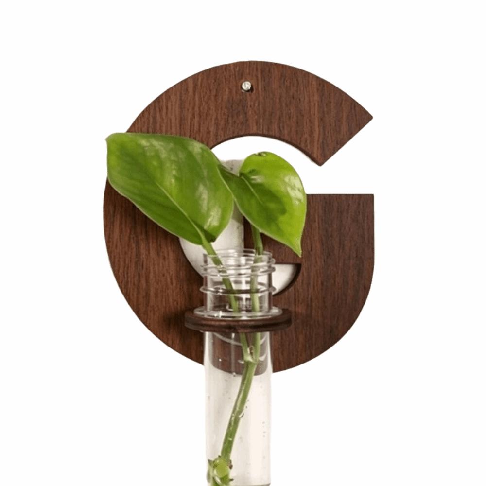 Flower Holder Wooden Hydroponic Planter Shelf A-Z Alphabet Vase Wall Decoration Home Ornaments Retro Flower Pot Indoor Garden