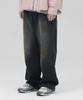 STENDS [M~4Xl] Washed Denim Elastic Waist Pants_Black