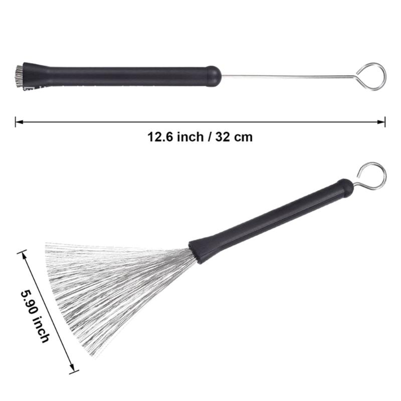 2Pcs Nylon Drum Brushes Drum Stick Brushes Percussion Drum Brush Stick for Jazzes Acoustic Playing Music Lover