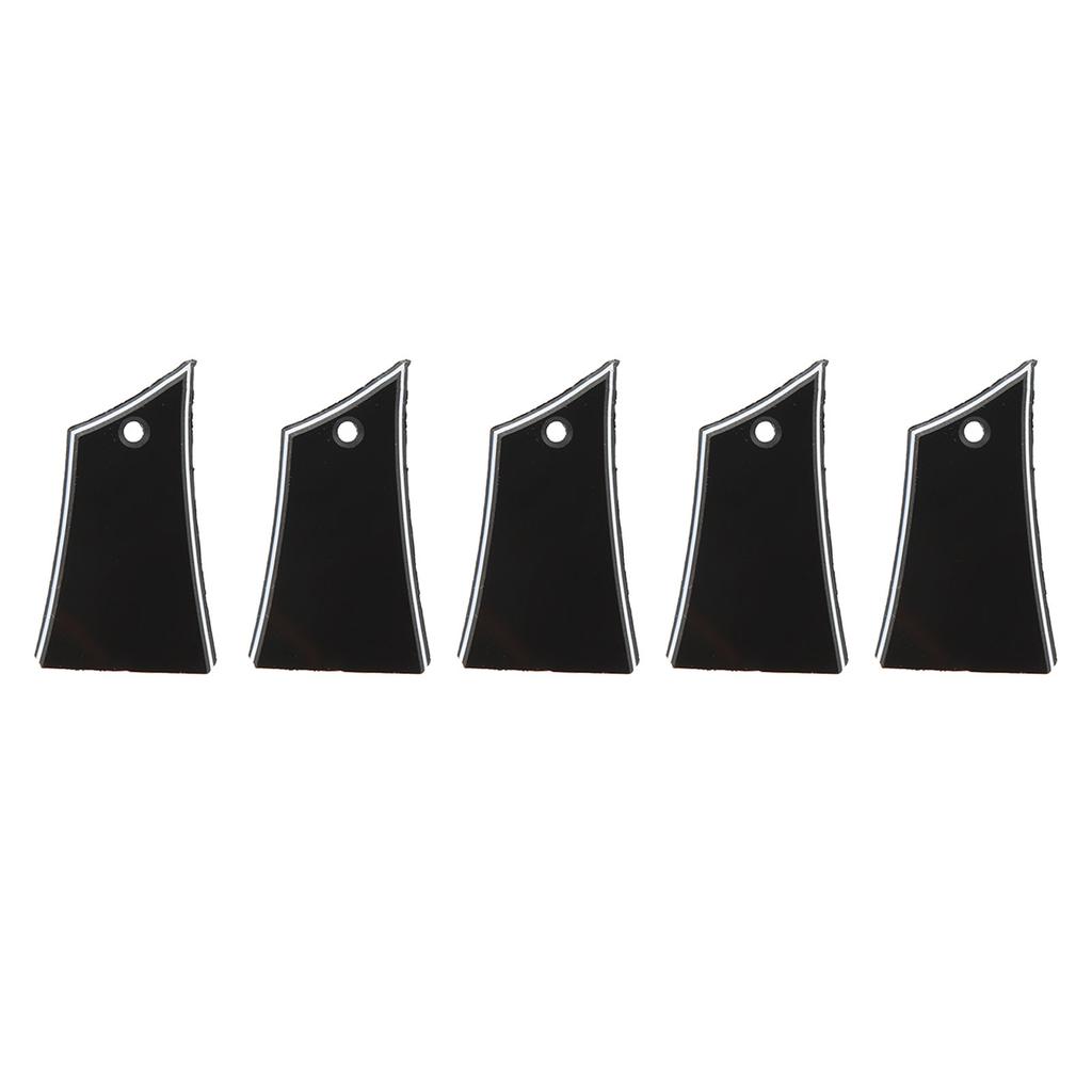 5 Stück Truss Rod Abdeckplatte Kunststoff Schwarzes Brett Weiße Linie Trapez E-Gitarre Truss Rod Platte