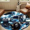 Thunder Truck Journey Round Rug for Livingroom,Bedroom, Palyroom, Chair Rug, Area Rug, Circle Carpet, Large Size Fan Christmas Gift