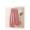 Vintage Embroidered Women's Wide-Leg Pants for Mothers, Summer Thin Elastic Waist Loose Casual Fashion Nine-Point Pants