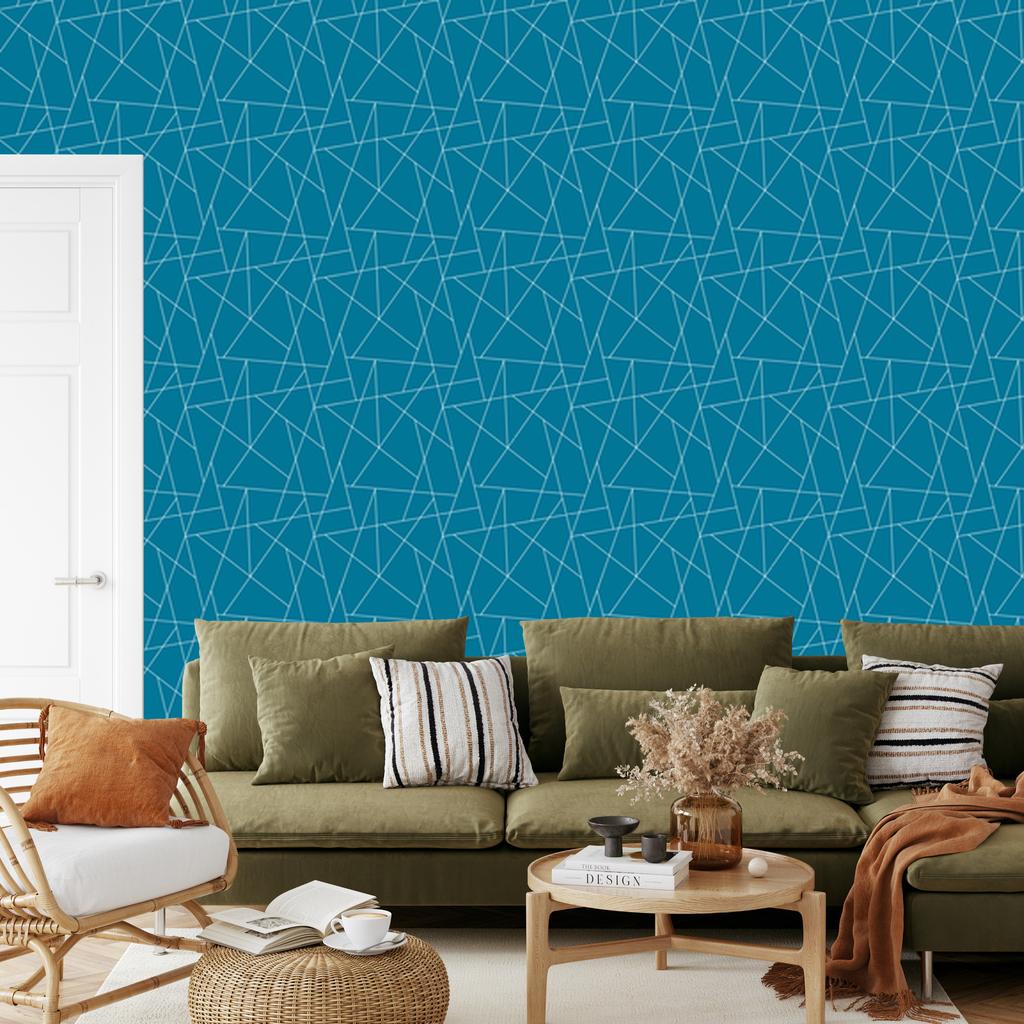 Wallpaper Geometric pattern turquoise, bottom turquoise 50x1000