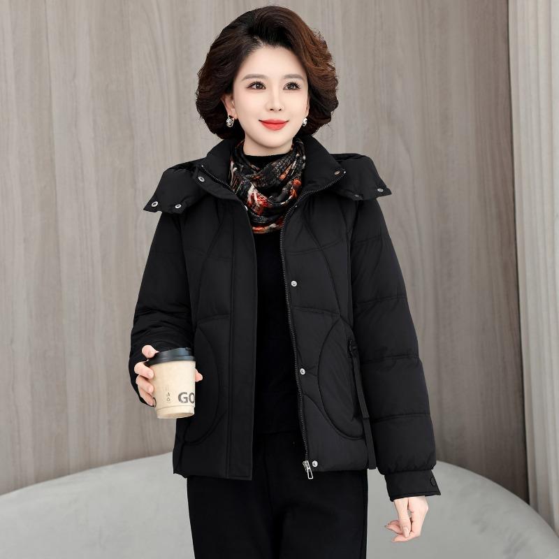 

Removable hat large size cotton-padded clothes women s winter new casual down cotton-padded clothes loose thickened cotton-padded clothes L чёрный