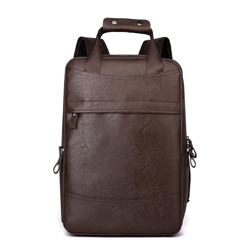 Men's PU Backpack - Large Capacity College, Business, Travel & Casual Bag