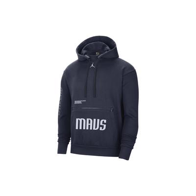 NBA Dallas Mavericks Courtside Statement Edition Felpa con cappuccio a vestibilità ampia Blu scuro Uomo Streetwear DR7000-419