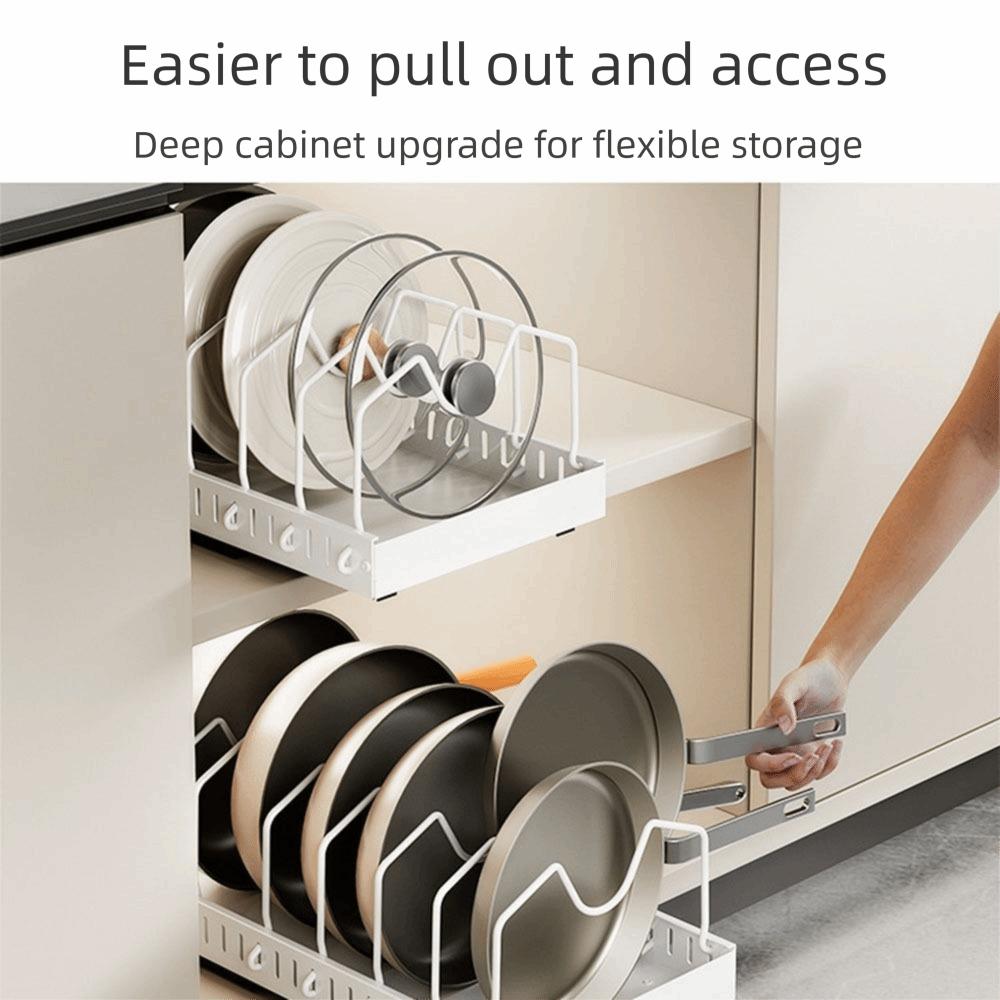 Multifunctional Pot Lid Holder Adjustable Dividers Kitchen Storage Rack Kitchen Storage