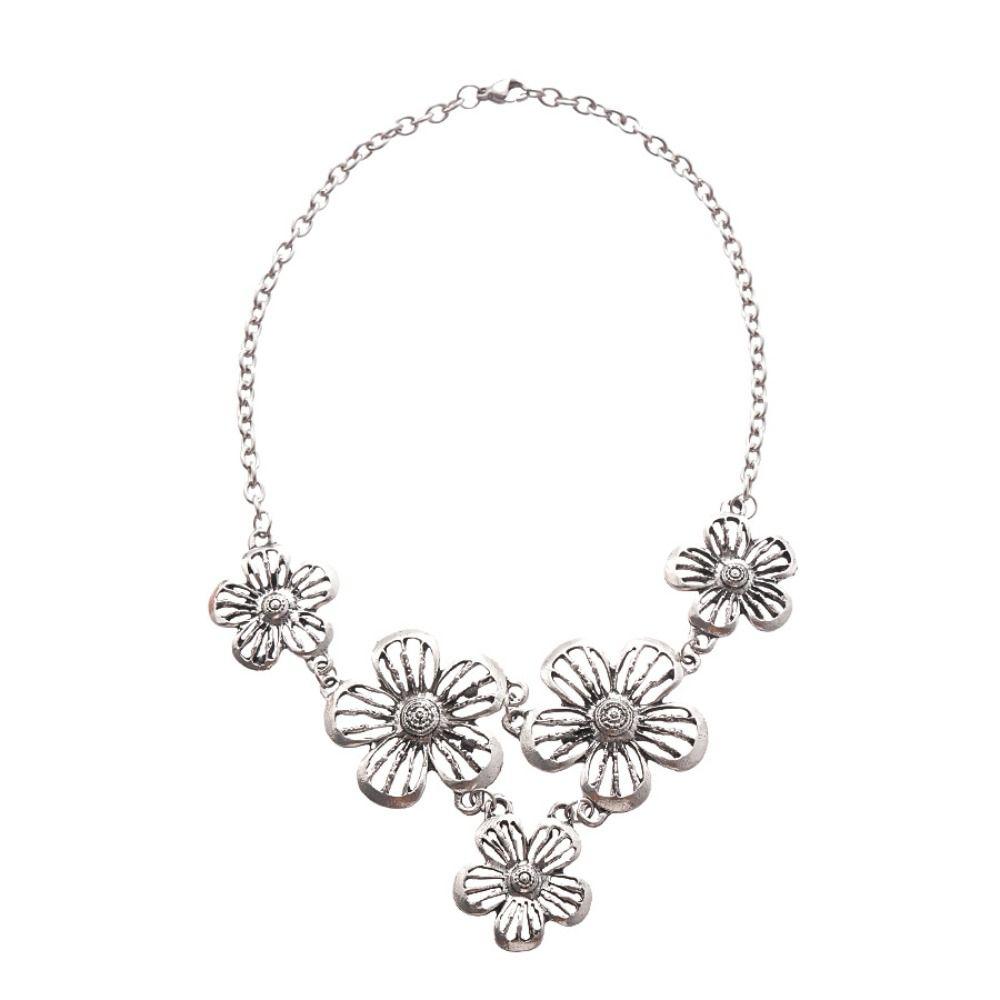 Punk Jewelry Bohemian Necklace Choker Style Patchwork Necklace Flower Pendant Necklace  Girl