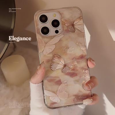 Sfumato Fantasy Butterfly Phone Case For16 for Apple 15 Transparent for IPhone17promax Soft Case 11 Literary 12