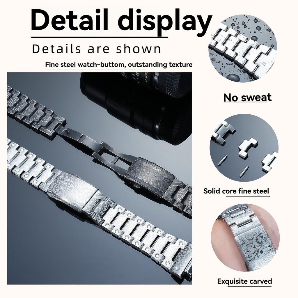 Retro Stainless Steel Mod Kit for Casio DW-5600E/GW-M5610/GWB-5600 | Vintage Paisley Bezel & Band | Men's Watch Upgrade Set