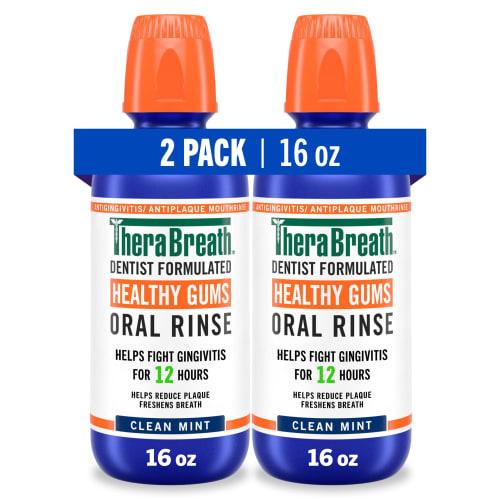 

TheraBreath 24 Hour Healthy Gums Periodontist Formulated Oral Rinse, 16 Ounce (Pack of 2)