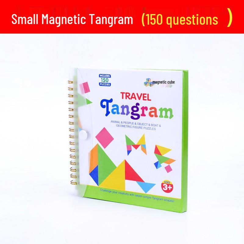 Small Magnetic Tangram Cube: 150-Piece Educational Toy for Children