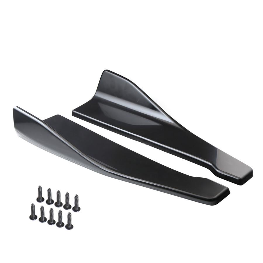 Pair Car Side Skirt Extension Splitters Winglet Diffuser Rear Lip Anti-Scratch