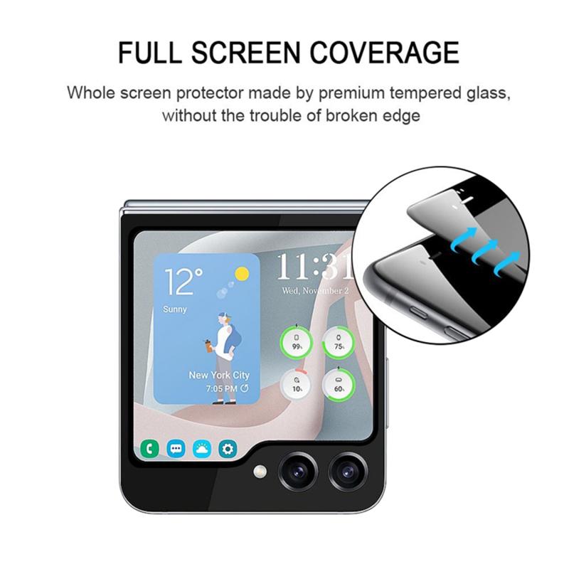 For Samsung Galaxy Z Flip7 FE 5G/Z Flip6 5G Rear Small Screen Protector Silk Printing Tempered Glass Film