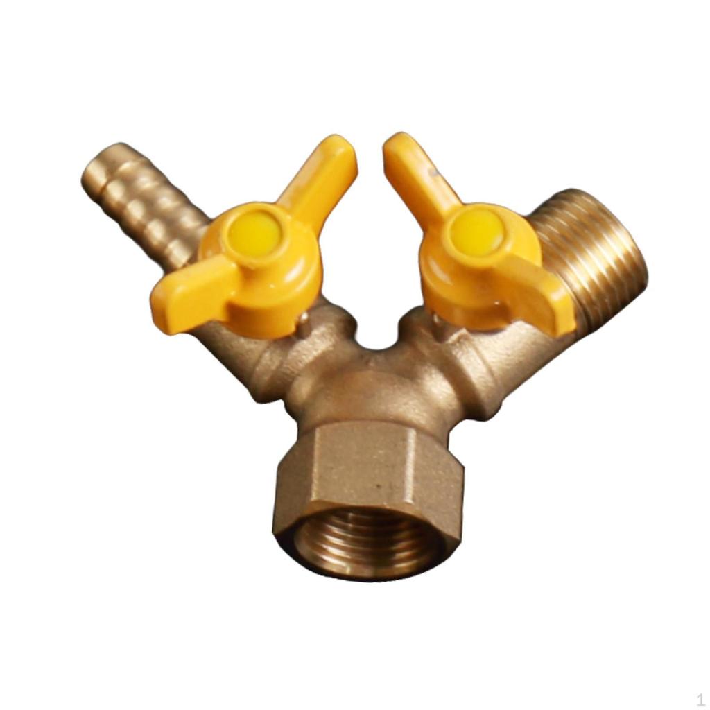 3 Way Shut Off Valve Y Shaped Ball Component for Repair with Copper Threads 0.79"