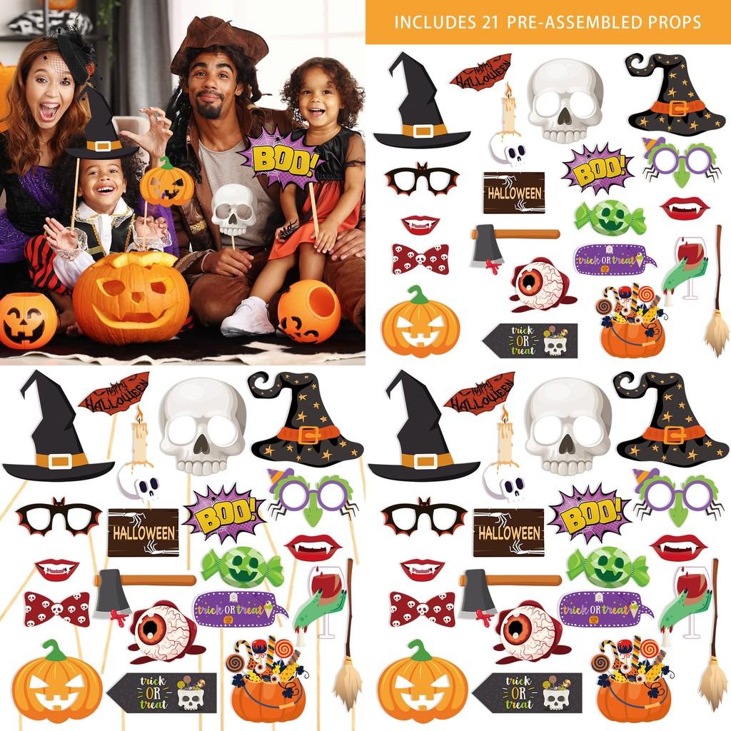 Halloween Skeleton Pumpkin Photo Props With Paper Material For Party Decorating