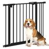 Dog Gate with 2 Extensions, Adjustable Width Up To 100 Cm and Automatic Closure, Black