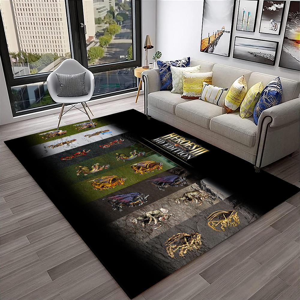 Retro Game Heroes of Might and Magic Carpet Rug for Home Living Room Bedroom Sofa Doormat Decor,kids Area Rug Non-slip Floor Mat