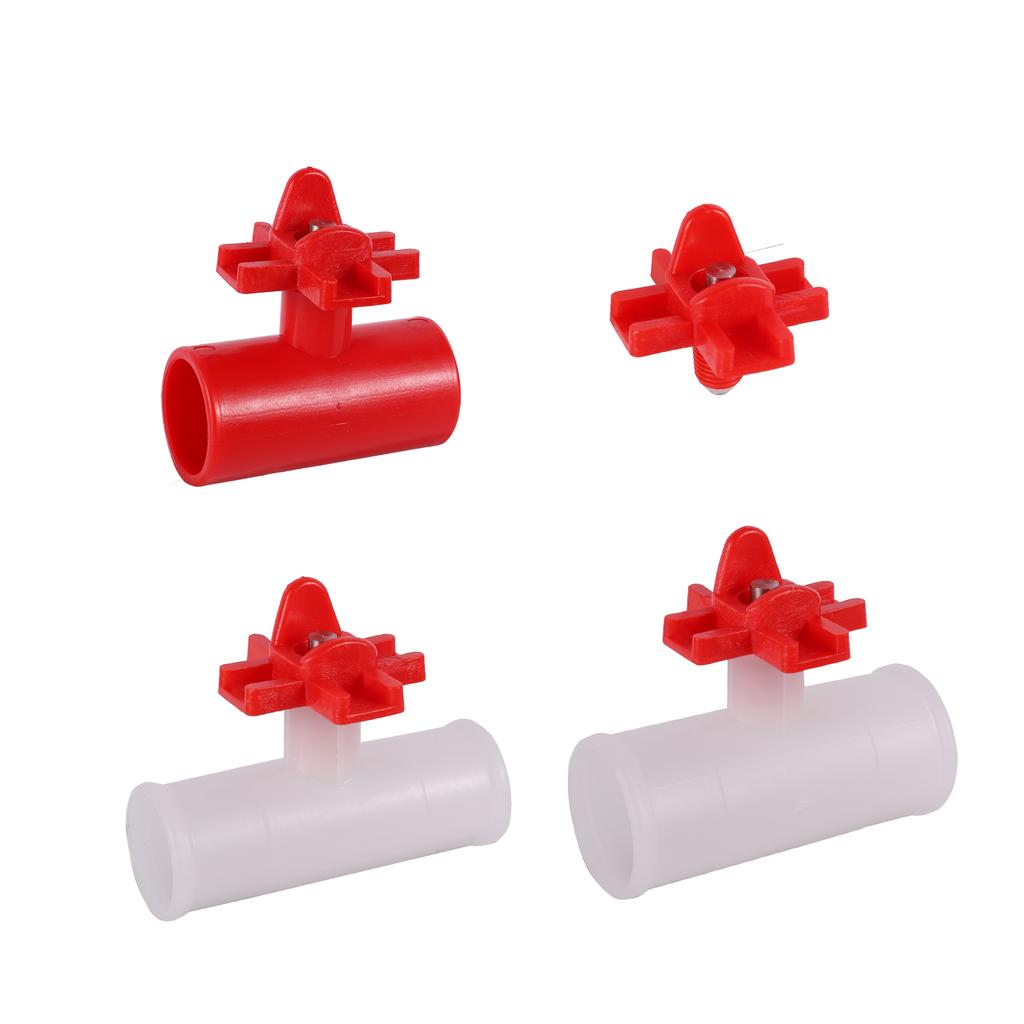 5 Pcs Automatic Chicken Nipple Drinker Cross-Shaped Hens Quail Birds Drinking Bowls Water Poultry Applies OD 20/25mm PVC Pipe