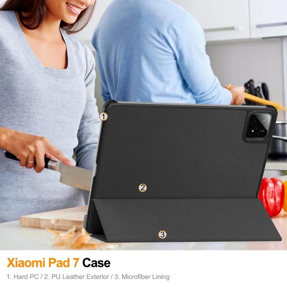 For Pad 7 Case 11.2 Inch Tri-Folding Flip Stand Case Funda For Pad 7 Pro Mi Pad 7 with Auto Sleep Cover