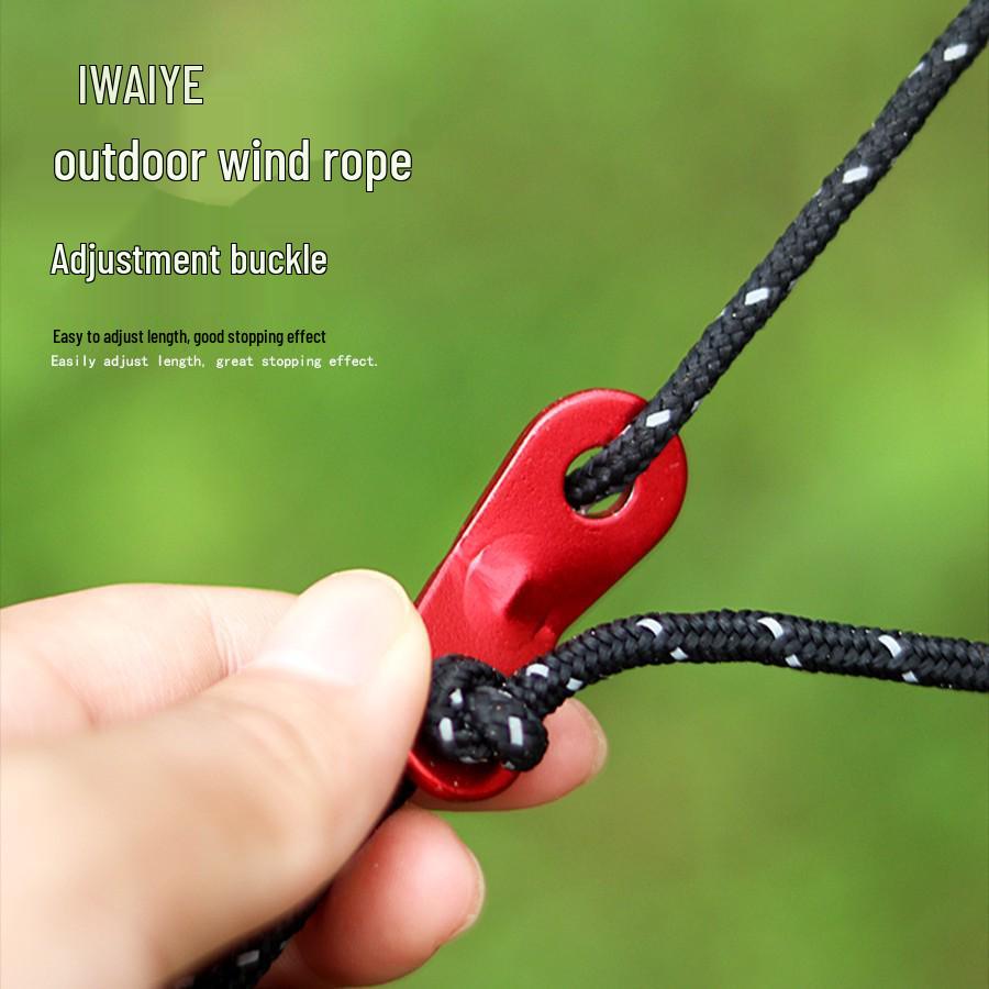 4m Reflective Windproof Tent Rope with Adjuster for Outdoor Camping