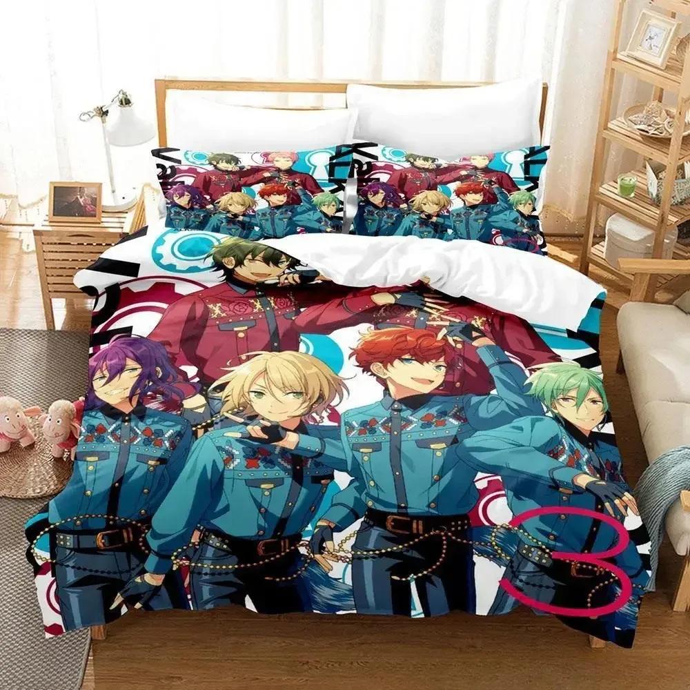 Ensemble Stars Bedding Set Single Twin Full Queen King Size Bed Set Adult Kid Bedroom Duvet Cover Sets 3D Anime Bed Sheet Set