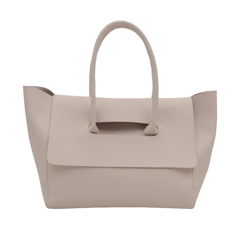 Large-capacity handbag, new fashion, foreign style, solid color, literary and minimalist style, women's commuting shoulder armpit bag