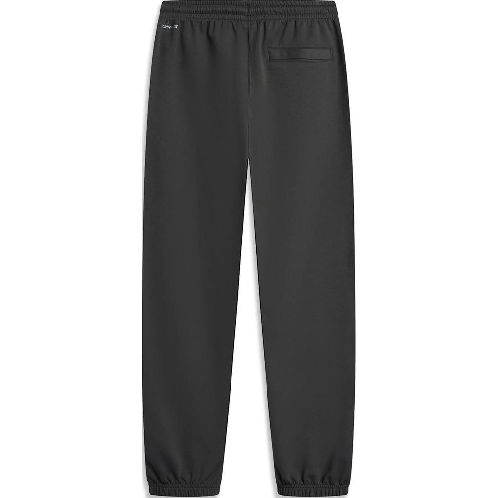 Li-Ning Basketball Series Letter Mid-Waist Drawstring Comfortable Breathable Tapered Knitted Sports Pants Men Bottoms Slate-Gray AKLU471-4