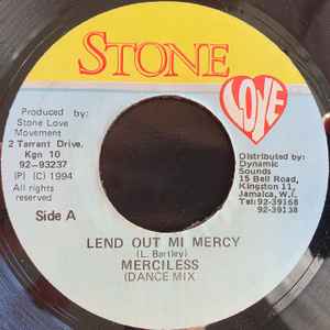 

7inch Record MERCILESS Lend Out Mi Mercy NONE Stone Love 1994 Jamaica Reggae Ska Dub Used