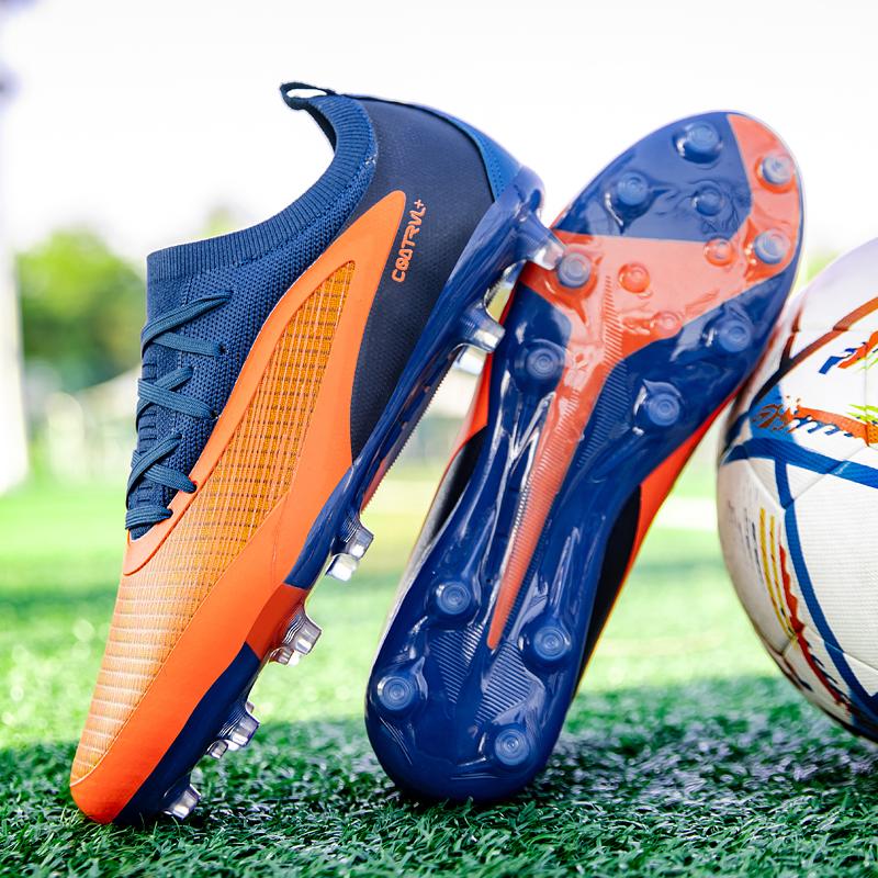 Low-cut football shoes with long studs for adults, men and women, sports anti-skid wear-resistant competition training shoes