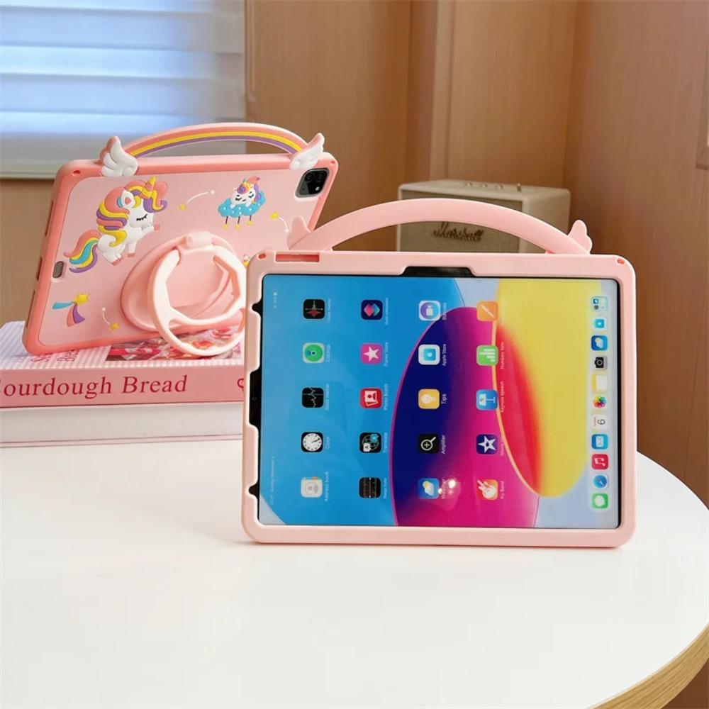 Child Case For IPad 10th 11 9 8 7th 10.2 Air 2 3 4 5 6 10.9 Mini 6 7 Air Pro 11 Cartoon Unicorn Silicone Tablet Cover