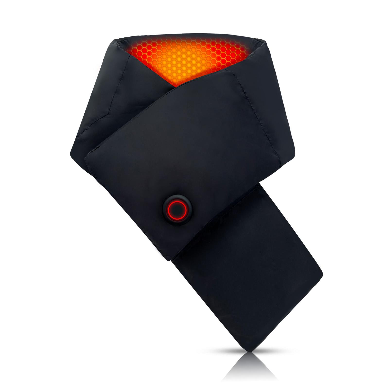 Электрический шарф с USB-подключением, три режима температуры, приятный для кожи и легкий материал чёрный