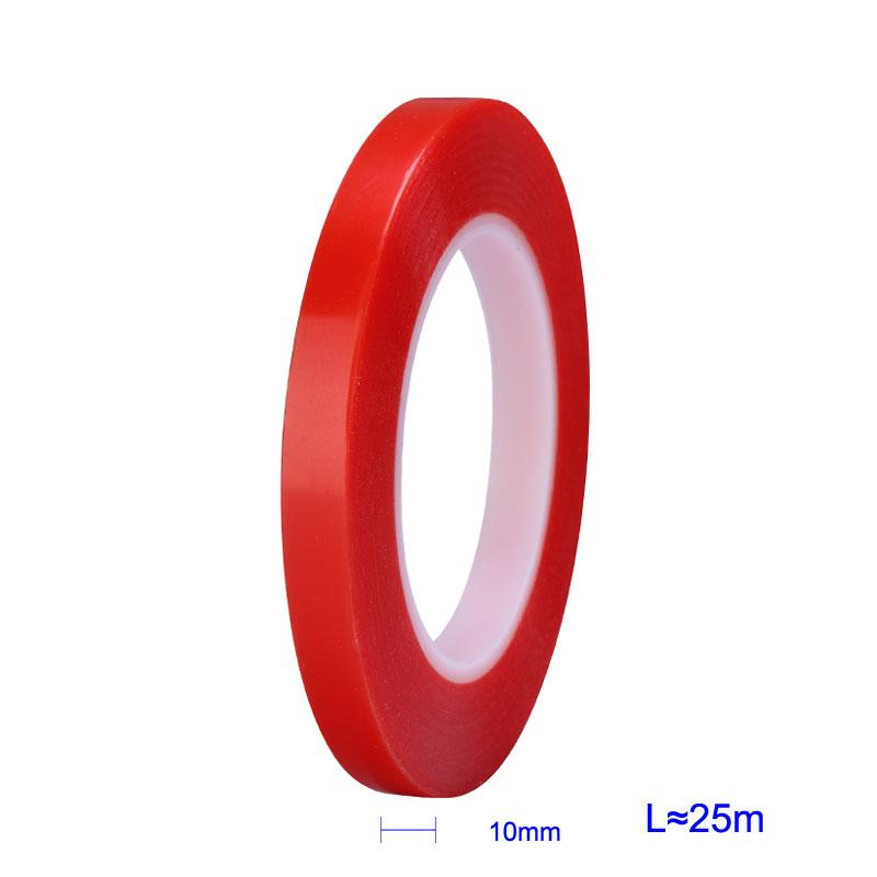 Doppelseitiges Klebeband, Länge 25 m, Breite 2/4/6/8/10 mm, starkes, klares, transparentes, hitzebeständiges Klebeband