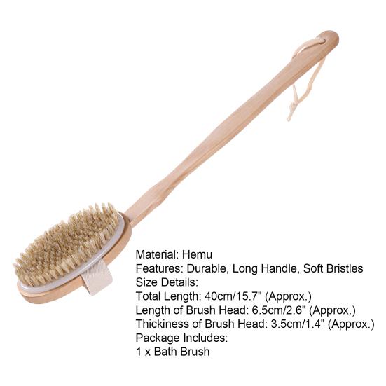 Bath Brush Long Handle Rich Bubbles Soft Bristles Fast Drying Detachable Handle Body Brush Bathing Tool