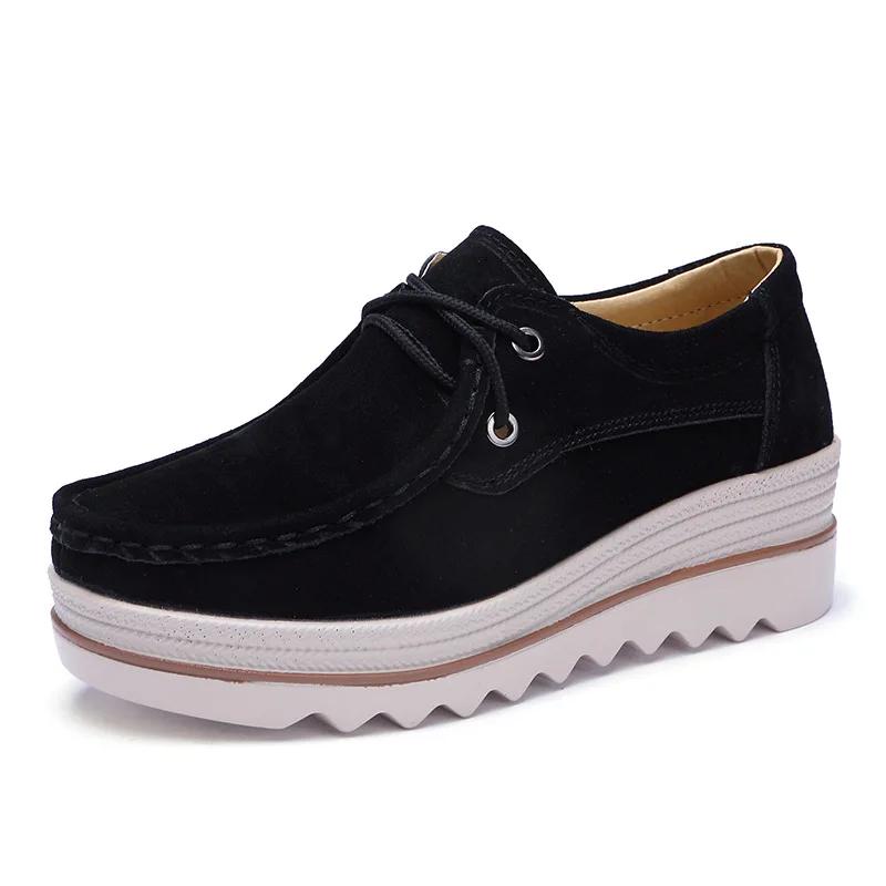 Genuine Leather Women's Casual Shoes Loafers Autumn Women Platform Shoes Sneakers Wear-resistant Women Flats Zapatillas De Mujer