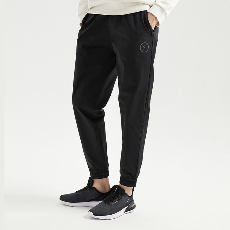 Li Ning Strick-Jogginghose Herren Neue Standard-Farbe Schwarz AYKQ695-1