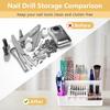 Nail Machine & Nail Drill Stand 28 Hole Transparent Drill Bit Plastic Holder Suitable For Desktop Storage, Skincare Storage