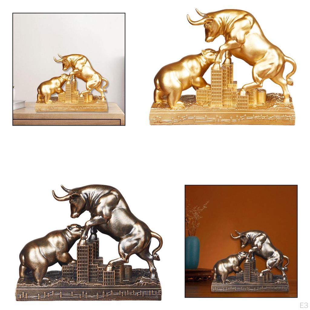Staty Djurskulptur Heminredning Wall Street-tjur Hartsfigur för Vardagsrumsskåp