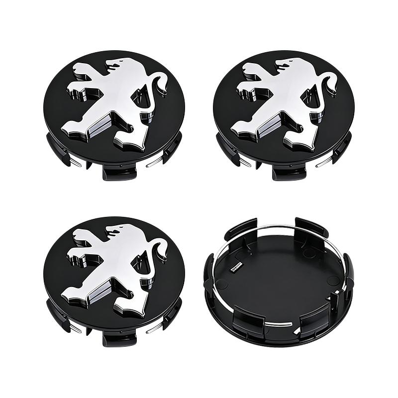 

4PCS 65MM Car Emblem Wheel Center Hub Cap Rim Cover Waterproof For Peugeot 206 307 308 3008 207 208 407 508 2008 5008 107 106 205 чёрный
