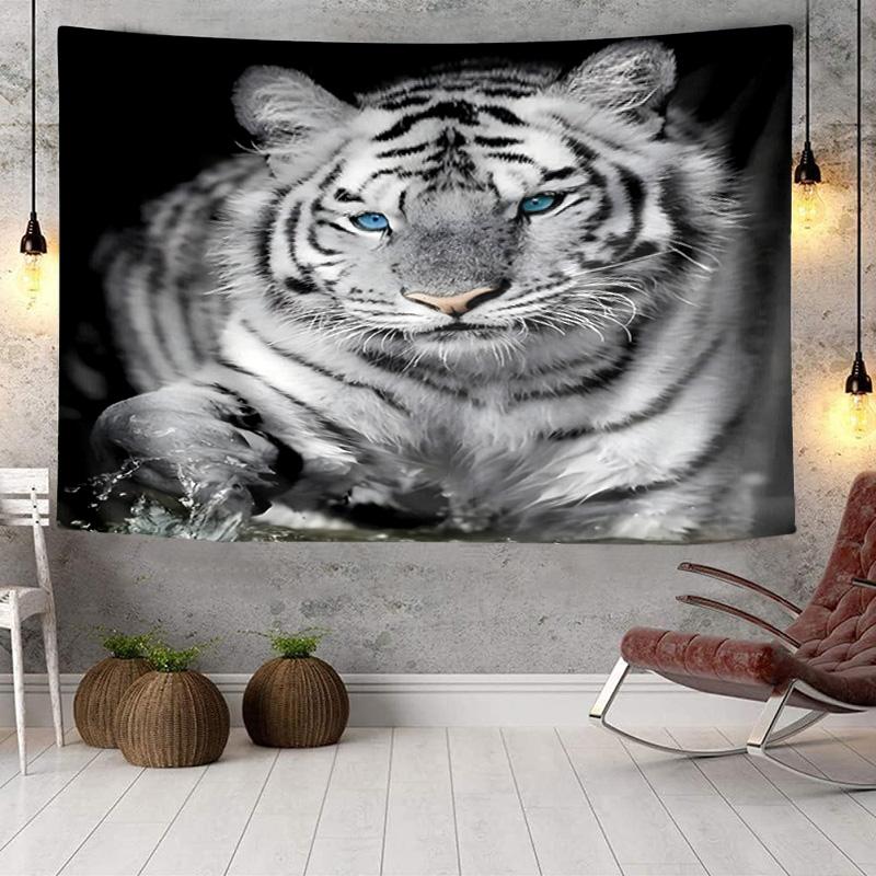 Colorful Tiger Portrait Tapestry Room Decoration Wall Hanging for Living Room Bedroom, dormitory, Birthday and Christmas gifts