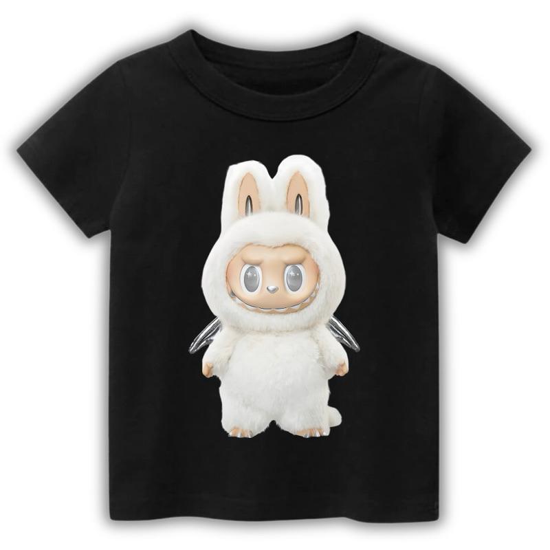 

Принт на футболке LABUBU, круглый вырез, короткий рукав, повседневная мода XXL