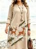 Christmas Dress Women Casual Pullover Snow Print Mini Dress Lady Autumn Long Sleeve Party Dresses Female Xmas Mini Dress Winter