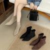 Moda 2025 Zima Nowa Marka Damskie Krótkie Botki Moda Szpiczasty Nosek Damskie Eleganckie Botki Do Kostki Cienki Wysoki Obcas Czółenka Buty