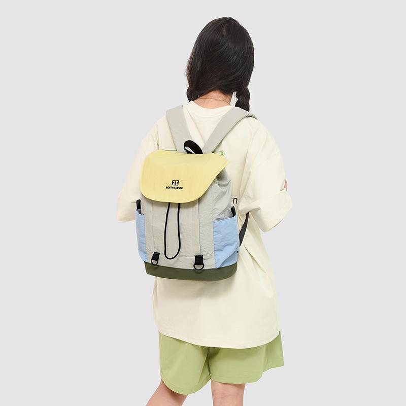 Outdoor Color Contrast Backpack Lightweight Student Color Contrast Schoolbag Travel Backpack